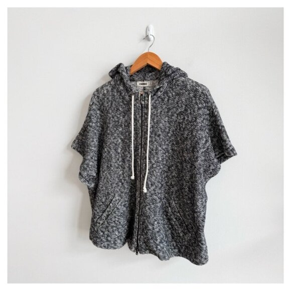 L’AGENCE • Marled Poncho Zip Up Hoodie Sweater - Picture 1 of 12